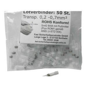 Büchel Lötverbinder für Lichtkabel (transparent | 0,2-0,7mm | 50 Stück)