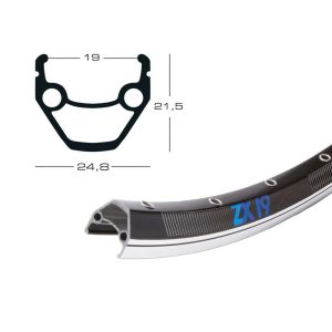 Exal ZX 19 Fahrradfelge (26" | schwarz | 36 Loch | 559-19 | VL 8 | 5mm)