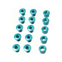 Procraft Chainring Bolts (10 screws / 5 nuts | for 3-fold | blue)