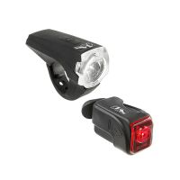 M-Wave LED Fahrradleuchtensatz USB (Akku | schwarz)