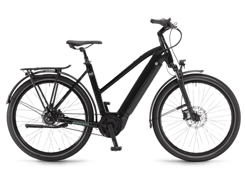 Winora Sinus R8 City E-Bike Damen (27,5" | 625Wh | onyx schwarz) Größe: 44 cm