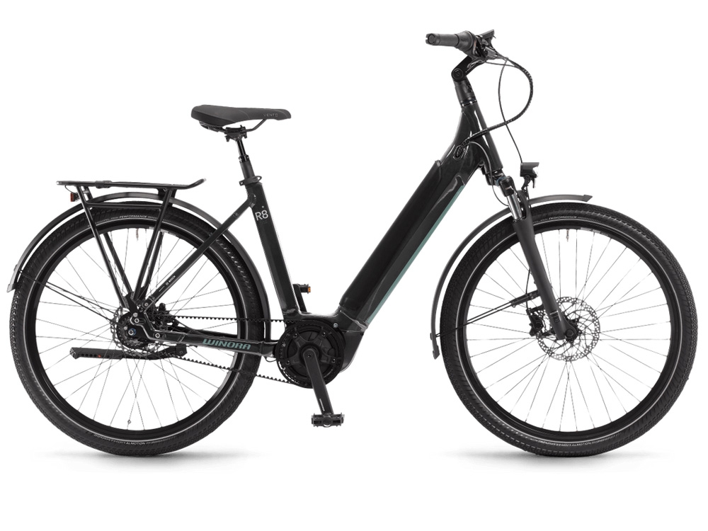 Winora Sinus R8 City E-Bike (27,5" | 625Wh | onyx schwarz) Größe: 54 cm